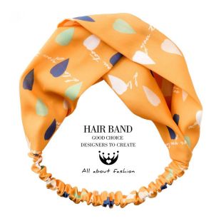 1 Fabric Cross Bow Chiffon Floral Headband