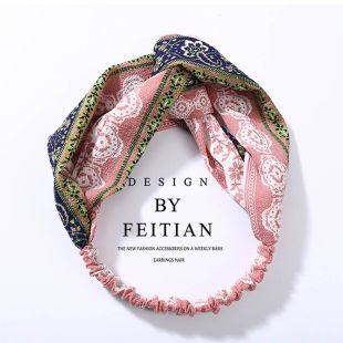 11 Fabric Cross Bow Chiffon Headband
