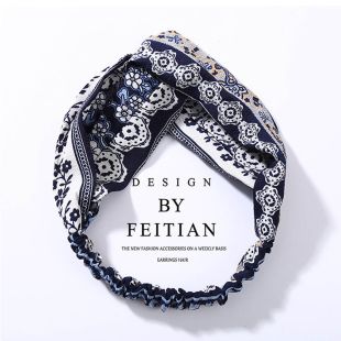 12 Fabric Cross Bow Chiffon Headband