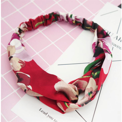 14 Fabric Cross Bow Chiffon Headband