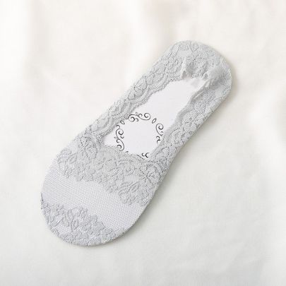 Grey Summer Thin Lace Socks