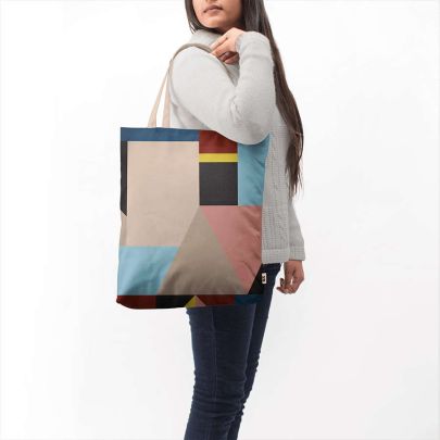 Abstract Geometrical Shapes Basic Tote Bag