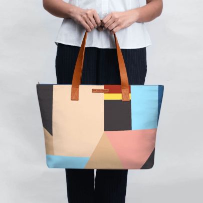 Abstract Geometrical Shapes Fatty Tote Bag
