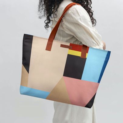 Abstract Geometrical Shapes Fatty Tote Bag
