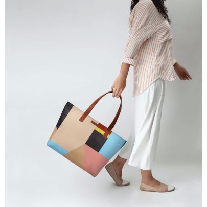 Abstract Geometrical Shapes Fatty Tote Bag