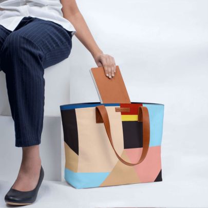 Abstract Geometrical Shapes Fatty Tote Bag