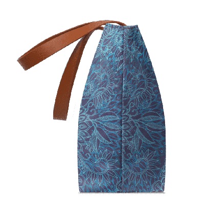 Aqua Cobalt Blue Doodle Pattern Fatty Tote Bag