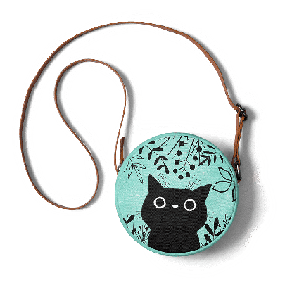 Black Cat On Green - Orbis Crossbody Bag