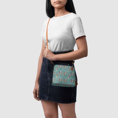 Botanical Pattern 1 - Trapeze Crossbody Bag