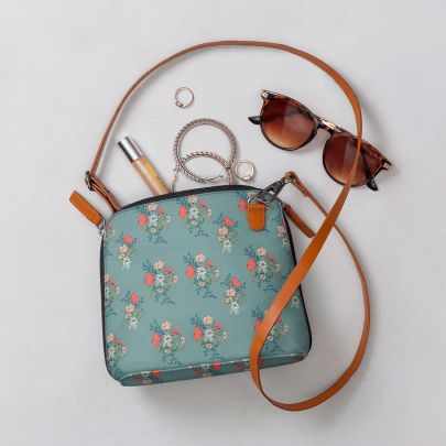 Botanical Pattern 1 - Trapeze Crossbody Bag