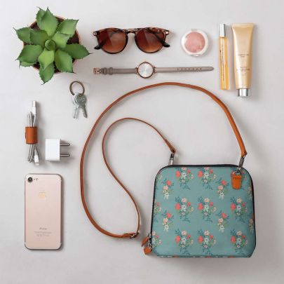 Botanical Pattern 1 - Trapeze Crossbody Bag