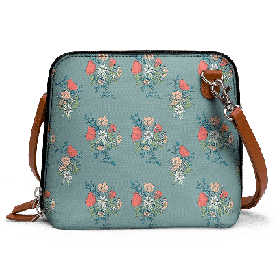 Botanical Pattern 1 - Trapeze Crossbody Bag