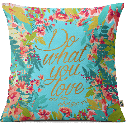 Do What You Love Blue Cushion Cover