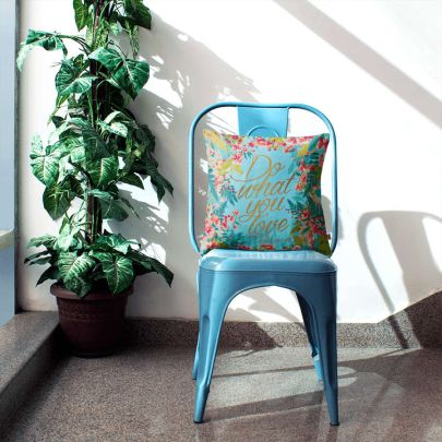 Do What You Love Blue Cushion Cover