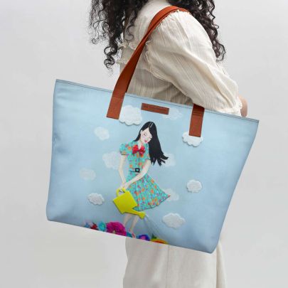 Girl In Flowerland Fatty Tote Bag