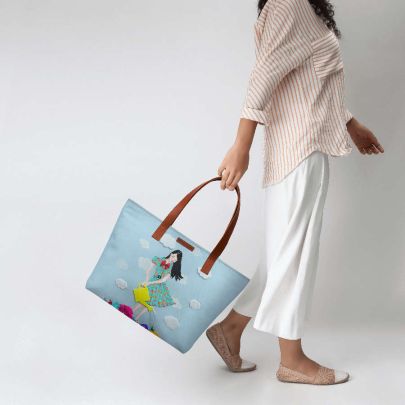 Girl In Flowerland Fatty Tote Bag