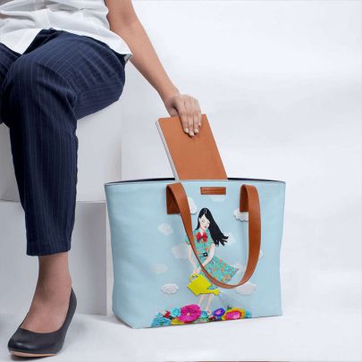 Girl In Flowerland Fatty Tote Bag