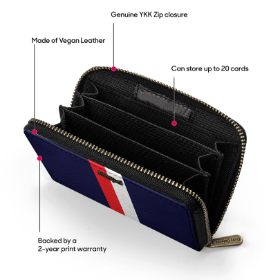 Go Faster Stripe Zipper Slim Card & Coin Wallet