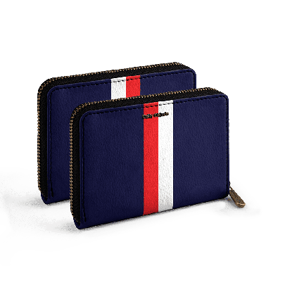 Go Faster Stripe Zipper Slim Card & Coin Wallet
