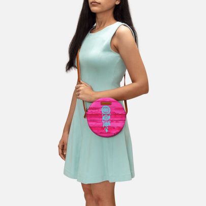 Pink Fuchsia Wood - Orbis Crossbody Bag