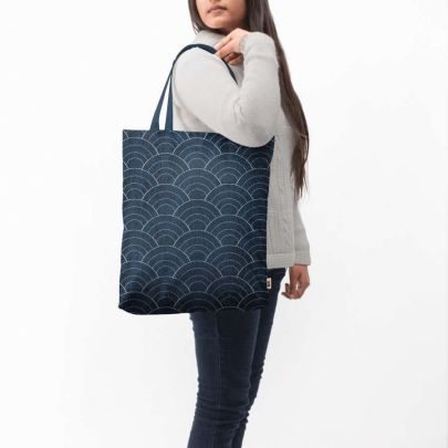 Indigo Sashiko One Basic Tote Bag
