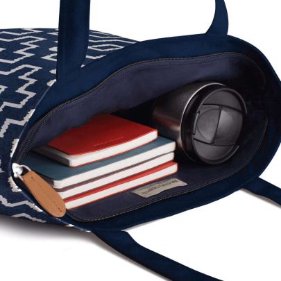 Indigo Sashiko Square Basic Tote Bag