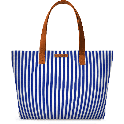 Nautical Pinstripes Fatty Tote Bag