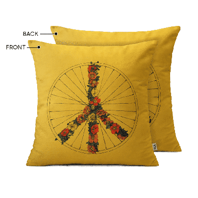 Peace And Bike Cushion Cover 
