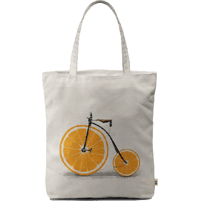Penny Farthing Orange Wheels Basic Tote Bag