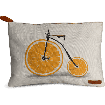 Penny Farthing Orange Wheels Jumbo Stash Pouch
