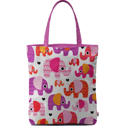 Pink Aztec Elephant Basic Tote Bag