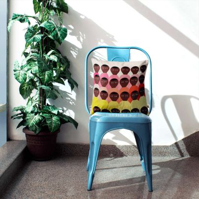 Rainbow Faced Cushion Cover