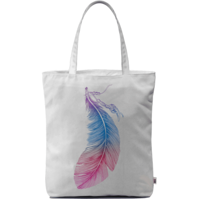 Rainbow Feather Basic Tote Bag