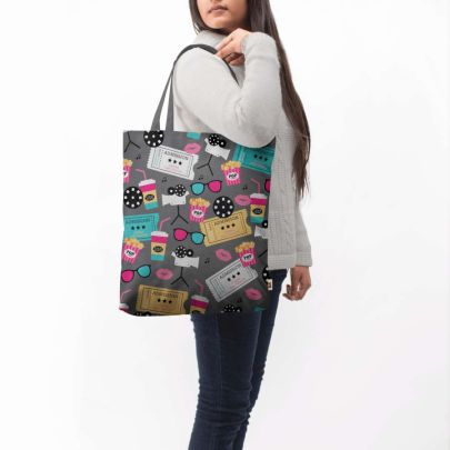 Retro Movies Basic Tote Bag