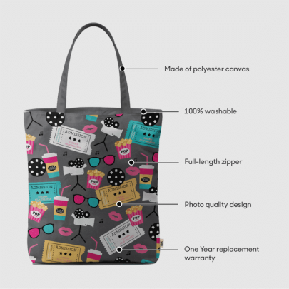 Retro Movies Basic Tote Bag