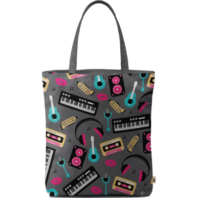 Retro Music Basic Tote Bag