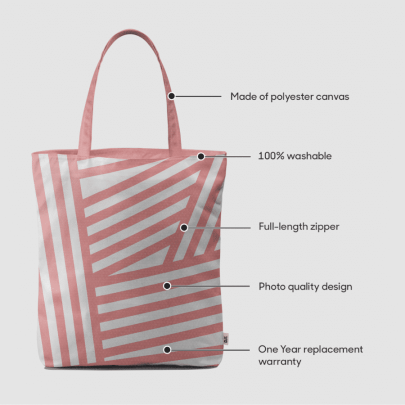 Rose Stripes Basic Tote Bag