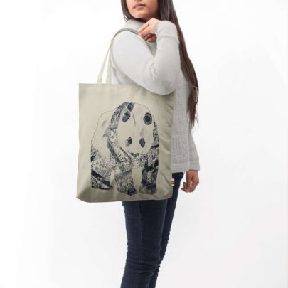 Tattooed Panda Basic Tote Bag