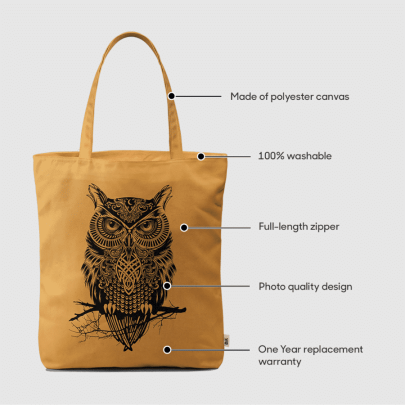 Warrior Owl Basic Tote Bag