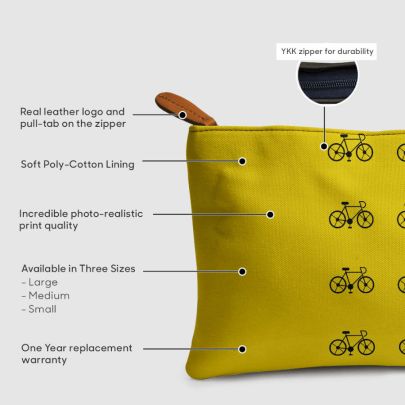 Yellow Cycle Regular Stash Pouch