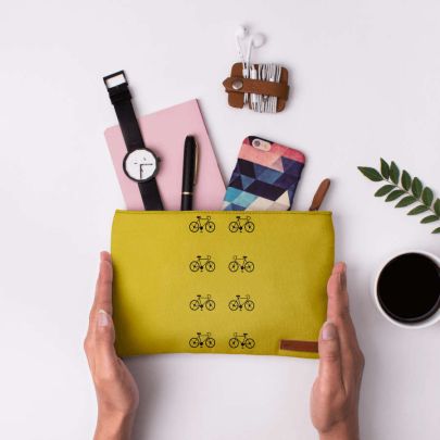 Yellow Cycle Regular Stash Pouch