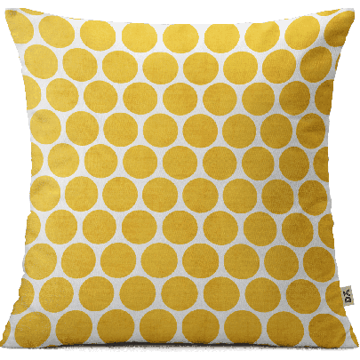 Yellow Polka Dots Cushion Cover