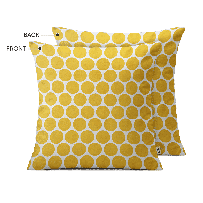 Yellow Polka Dots Cushion Cover