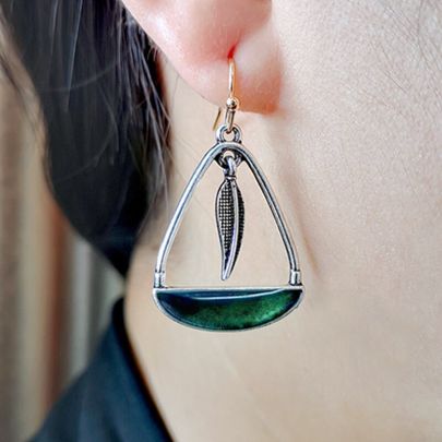 Delicate Leaf Feather Earring