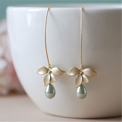 Flower Orchid Imitation Earring