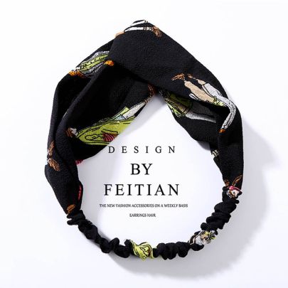10 Fabric Cross Bow Chiffon Headband