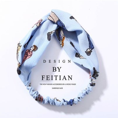 8 Fabric Cross Bow Chiffon Headband