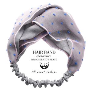 6 Fabric Cross Bow Chiffon Floral Headband