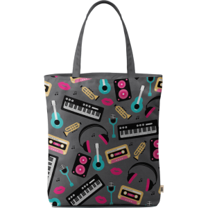 Retro Music Basic Tote Bag