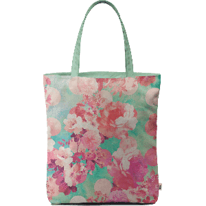 Romantic Pink Retro Floral Basic Tote Bag